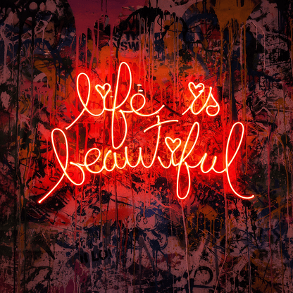 Life Is Beautiful LED Neon Sign Bedroom Wall Art - Shineneon