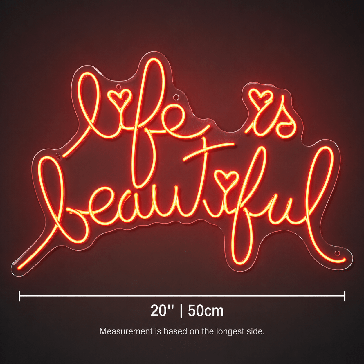 Life Is Beautiful LED Neon Sign Bedroom Wall Art - Shineneon