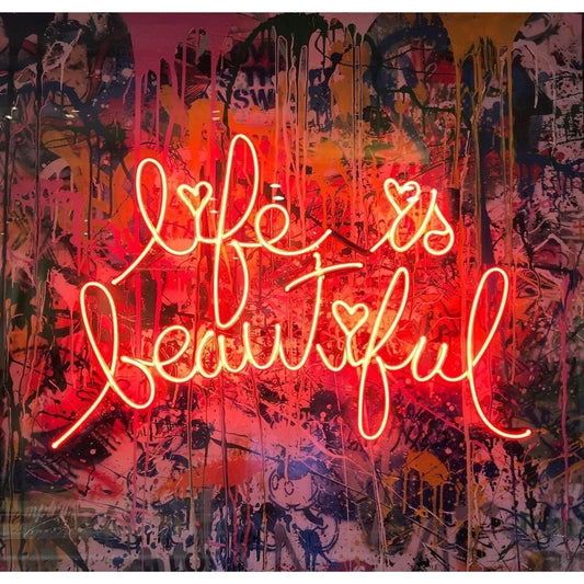 Life Is Beautiful Led Sign Business Neon Signs Wall Art