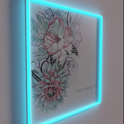 Life Is Beautiful Rgb Led Neon Sign - LED neon sign close-up detail