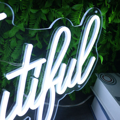 Life Is Beautiful White Neon Sign | Shineneon