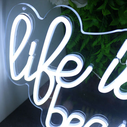 Life Is Beautiful White Neon Sign | Shineneon