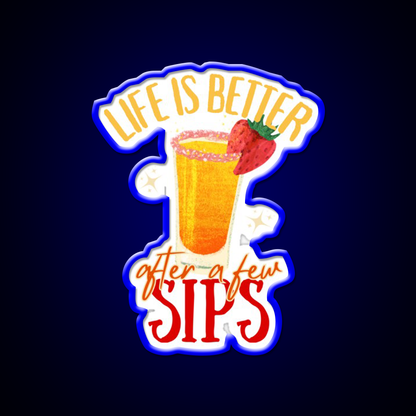 Life Is Better After Few Sips Cocktail Bar Decor Led Neon Sign Rgb Color - LED neon sign view 5
