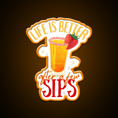 Life Is Better After Few Sips Cocktail Bar Decor Led Neon Sign Rgb Color - LED neon sign view 6