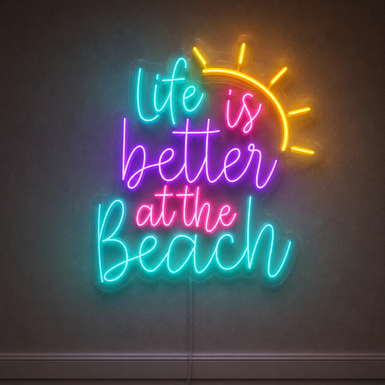 Life Is Better At The Beach Neon Sign Wall Art LED Neon Sign high-converting product image