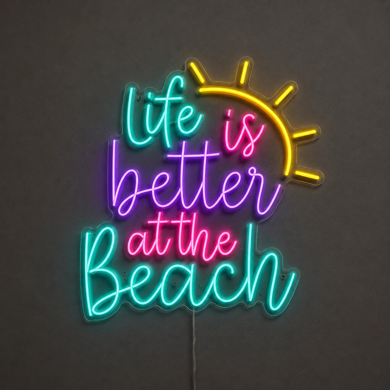 Life Is Better At The Beach Neon Sign Wall Art LED Neon Sign main product image