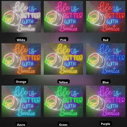Life Is Better Wall Art LED Neon Sign - 05 Color Grid