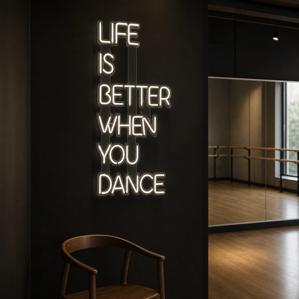 Life Is Better When You Dance LED Neon Sign Home Garage Wall Decoration real lifestyle scene