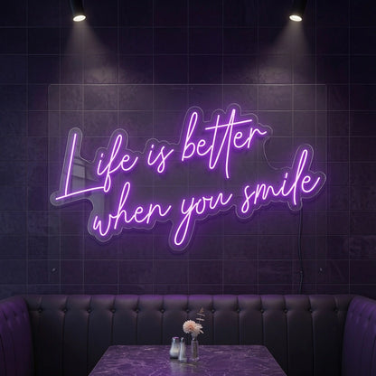 Life Is Better When You Smile LED Neon Sign - 01 Original Product Image