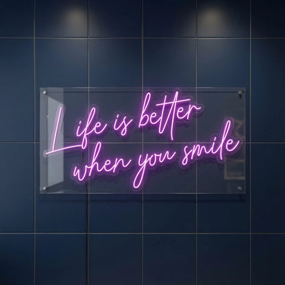 Life Is Better When You Smile LED Neon Sign - 04 Size Image