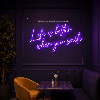 Life Is Better When You Smile LED Neon Sign Wall Neon Sign - Shineneon