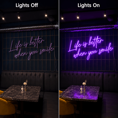 Life Is Better When You Smile LED Neon Sign Wall Neon Sign - Shineneon