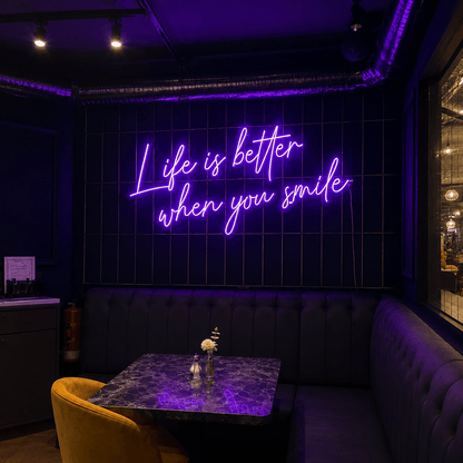 Life Is Better When You Smile LED Neon Sign Wall Neon Sign - Shineneon