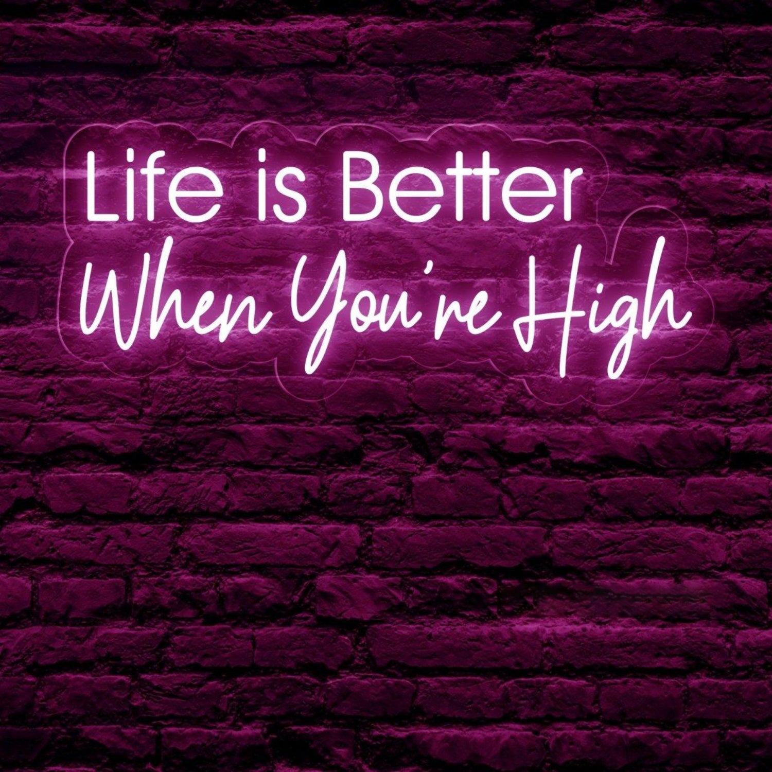 Life Is Better White Glow Led Neon Sign For Indoor Bar Brick Wall Decor | Shineneon