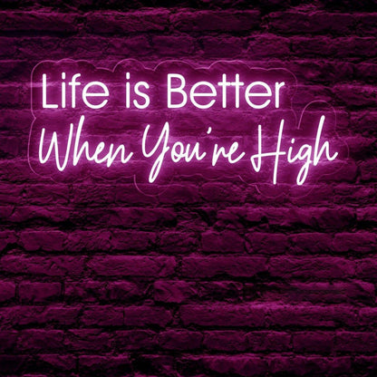 Life Is Better White Glow Led Neon Sign For Indoor Bar Brick Wall Decor | Shineneon