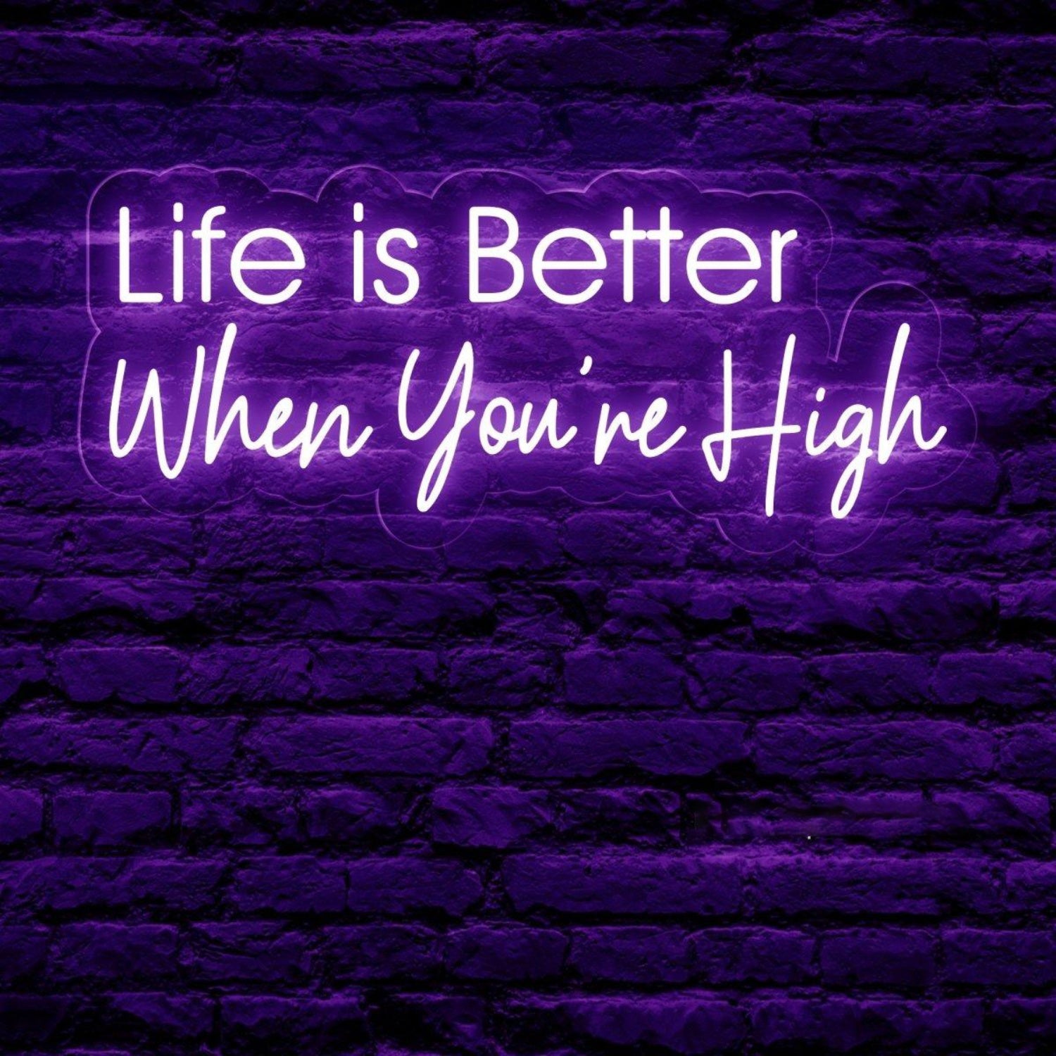 Life Is Better White Glow Led Neon Sign For Indoor Bar Brick Wall Decor | Shineneon