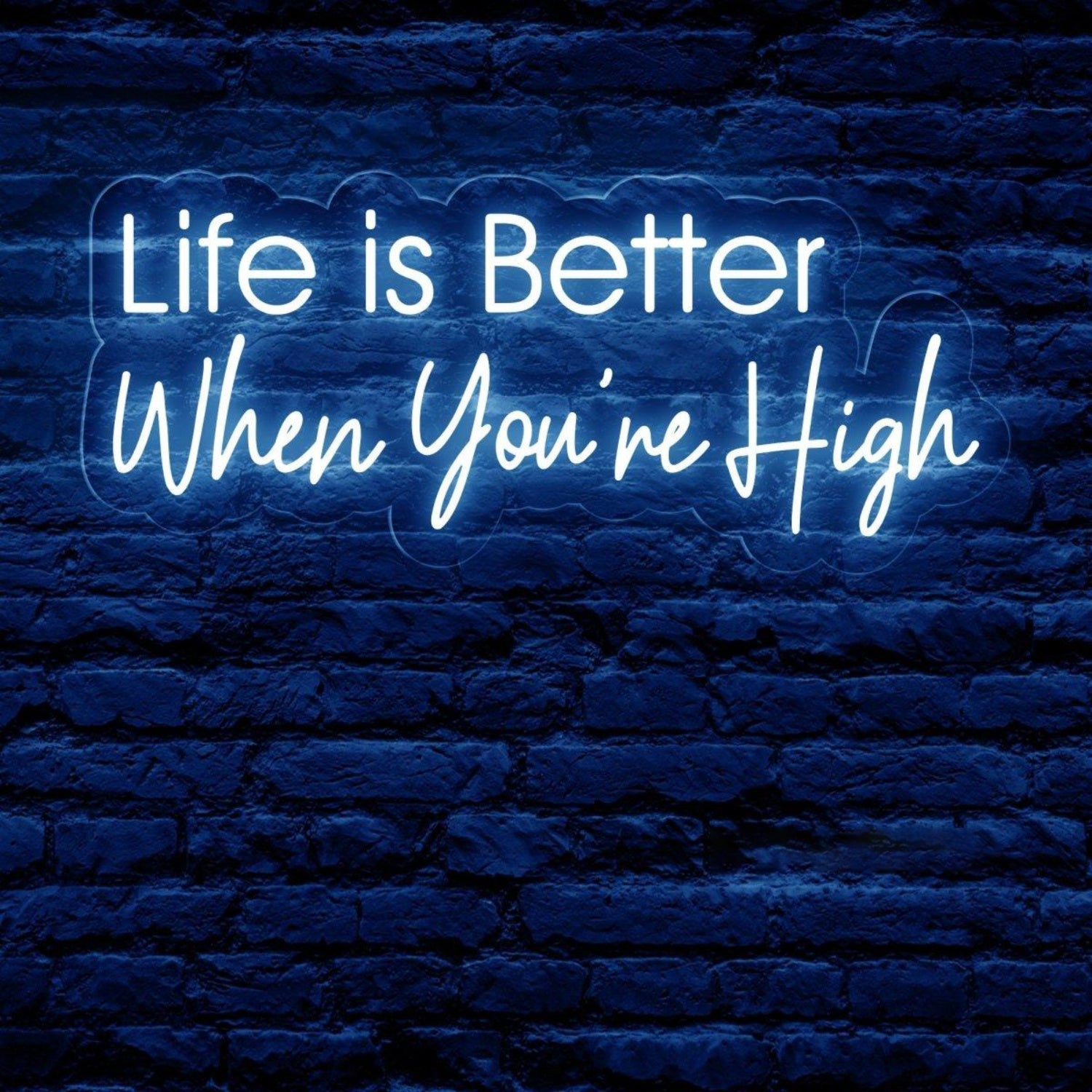 Life Is Better White Glow Led Neon Sign For Indoor Bar Brick Wall Decor | Shineneon