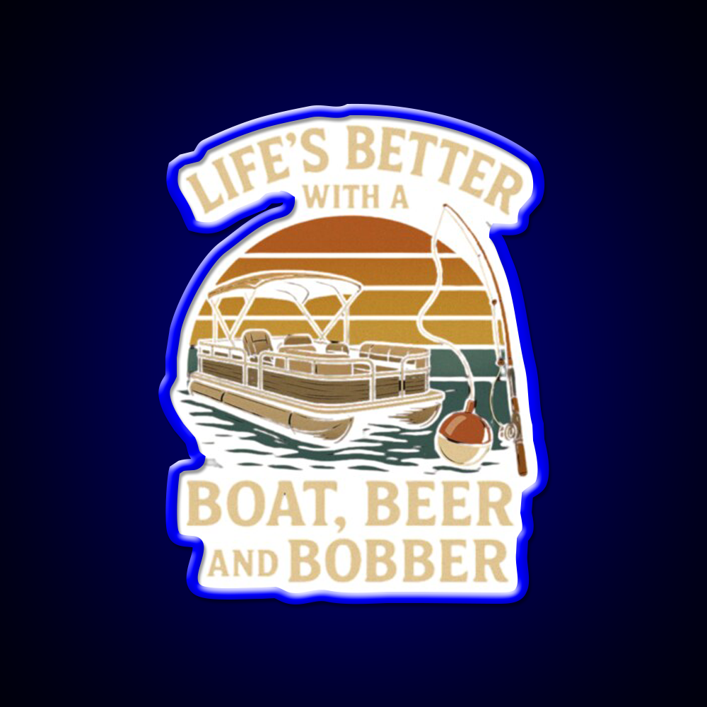 Life Is Better With A Boat Beer And Bobber Beer Bar Decor Led Neon Sign Rgb Color - LED neon sign view 5