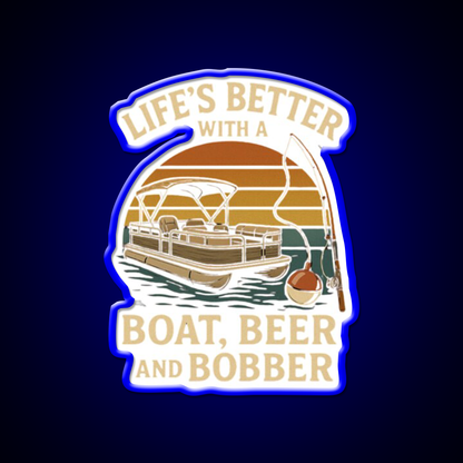 Life Is Better With A Boat Beer And Bobber Beer Bar Decor Led Neon Sign Rgb Color - LED neon sign view 5