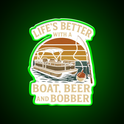 Life Is Better With A Boat Beer And Bobber Beer Bar Decor Led Neon Sign Rgb Color - LED neon sign view 8