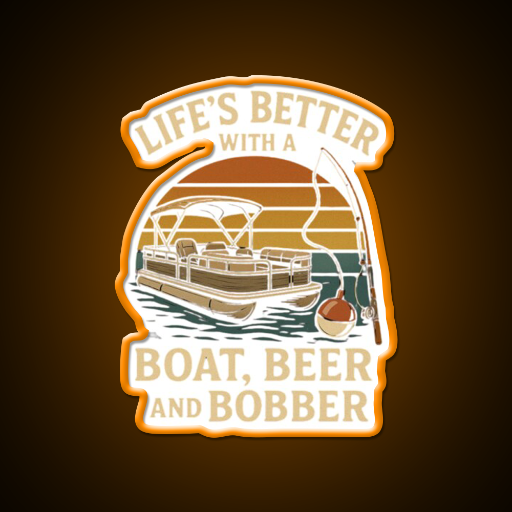 Life Is Better With A Boat Beer And Bobber Beer Bar Decor Led Neon Sign Rgb Color - LED neon sign view 6