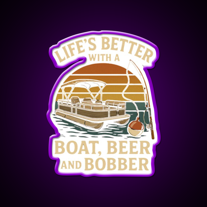 Life Is Better With A Boat Beer And Bobber Beer Bar Decor Led Neon Sign Rgb Color - LED neon sign view 9