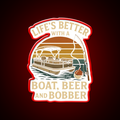 Life Is Better With A Boat Beer And Bobber Beer Bar Decor Led Neon Sign Rgb Color - LED neon sign view 10