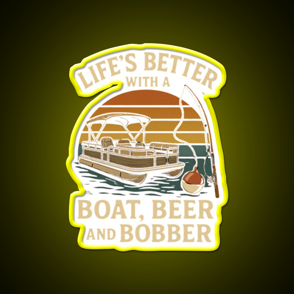 Life Is Better With A Boat Beer And Bobber Beer Bar Decor Led Neon Sign Rgb Color - LED neon sign view 7