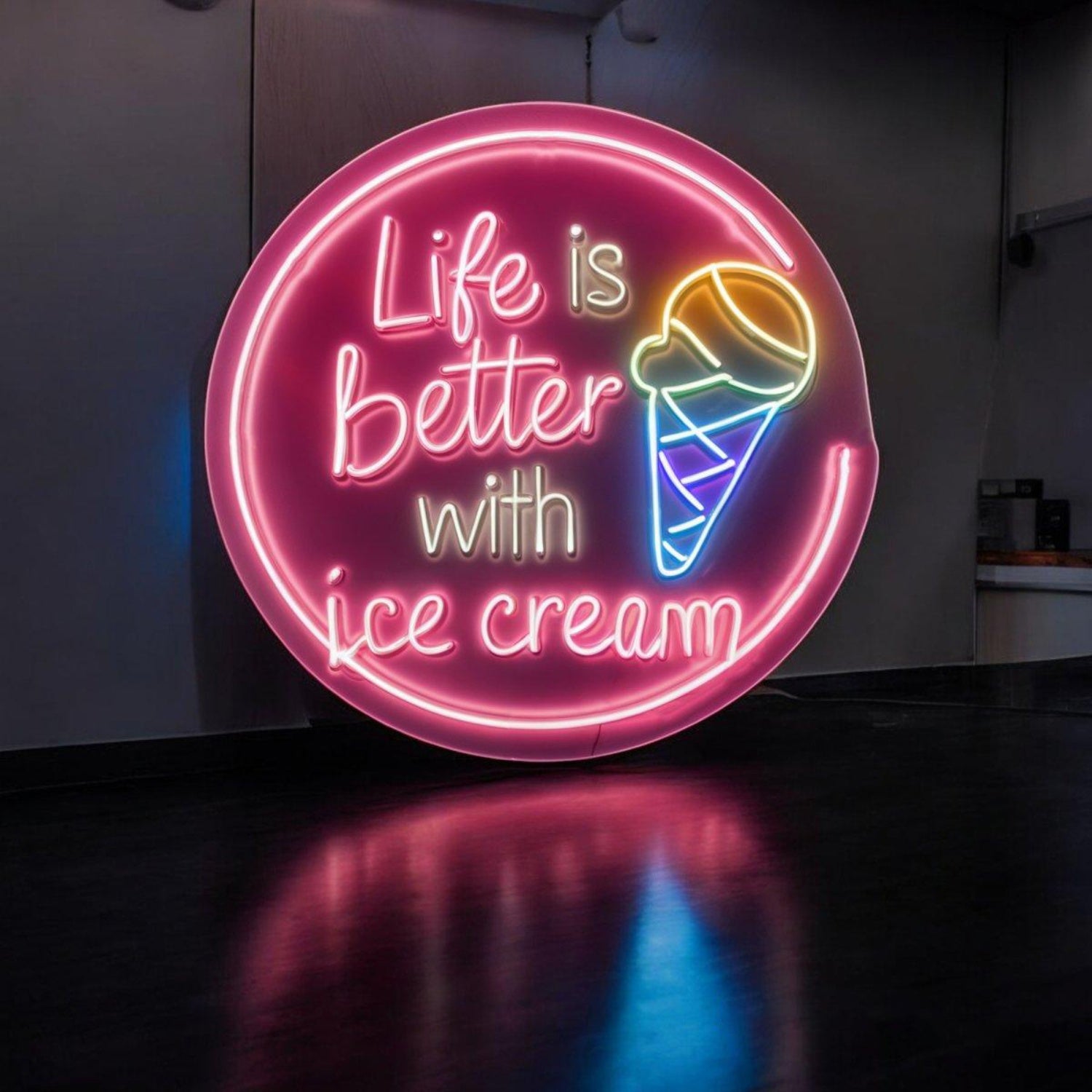 Life Is Better With Ice Cream Led Neon Sign | Shineneon