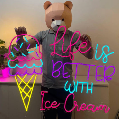 Life Is Better With Ice Cream Led Neon Sign Ice Cream Led Neon Sign | Shineneon