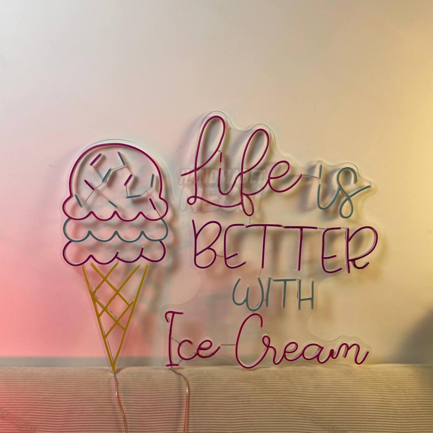 Life Is Better With Ice Cream Led Neon Sign Ice Cream Led Neon Sign | Shineneon