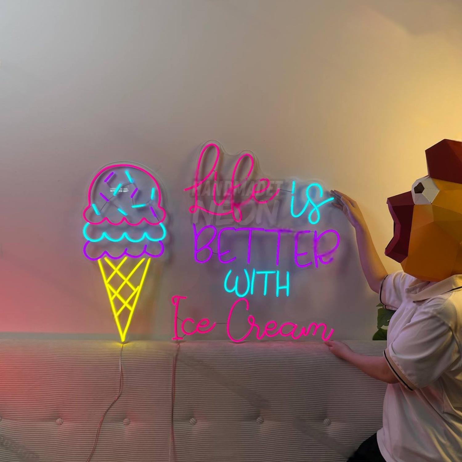 Life Is Better With Ice Cream Led Neon Sign Ice Cream Led Neon Sign | Shineneon