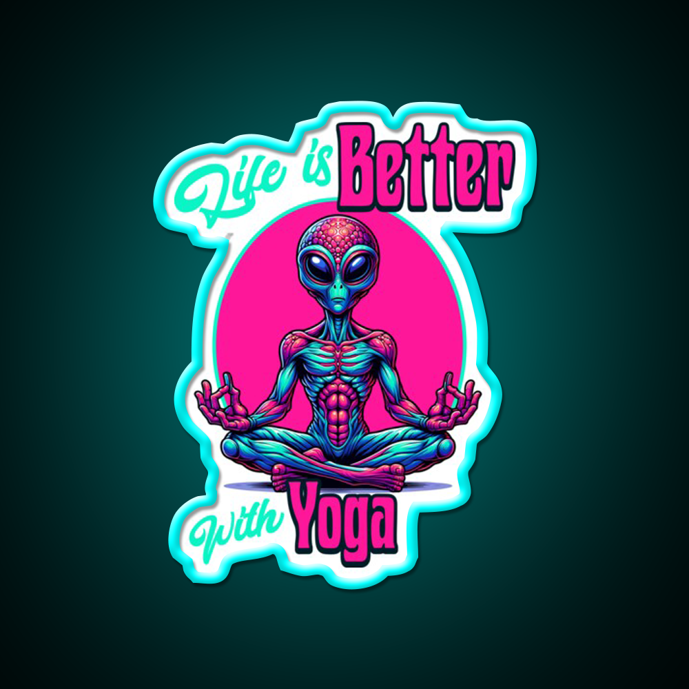 Life Is Better With Yoga Led Neon Sign For Wellness Space Rgb Color