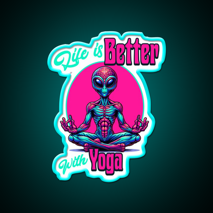 Life Is Better With Yoga Led Neon Sign For Wellness Space Rgb Color