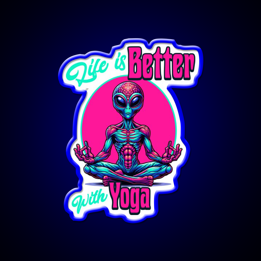 Life Is Better With Yoga Led Neon Sign For Wellness Space Rgb Color