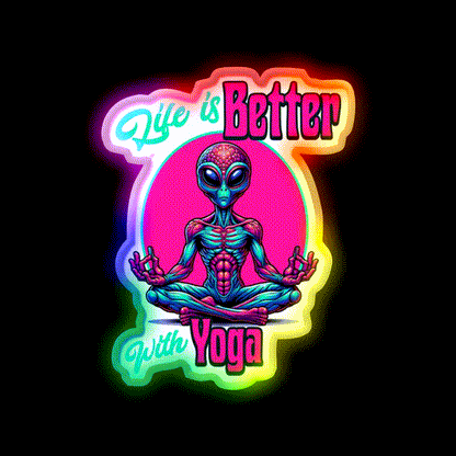 Life Is Better With Yoga Led Neon Sign For Wellness Space Rgb Color