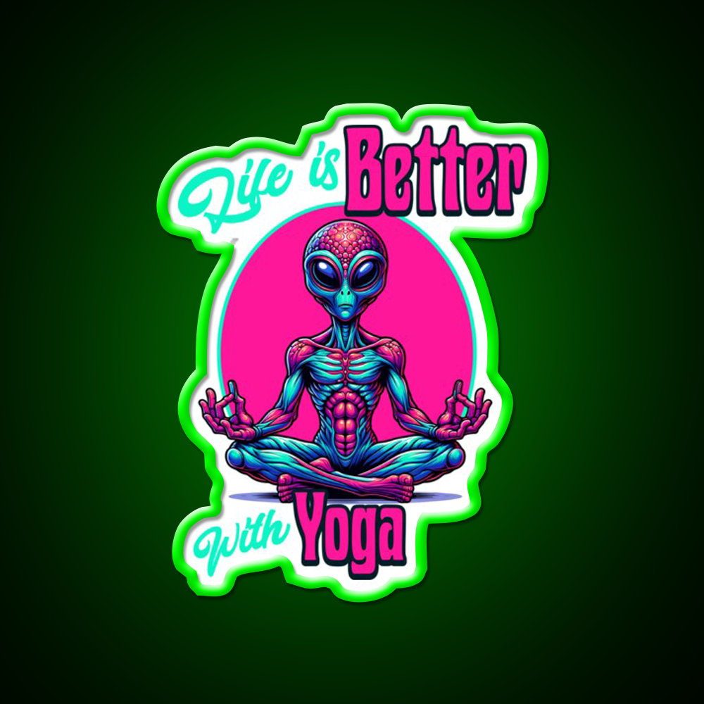 Life Is Better With Yoga Led Neon Sign For Wellness Space Rgb Color