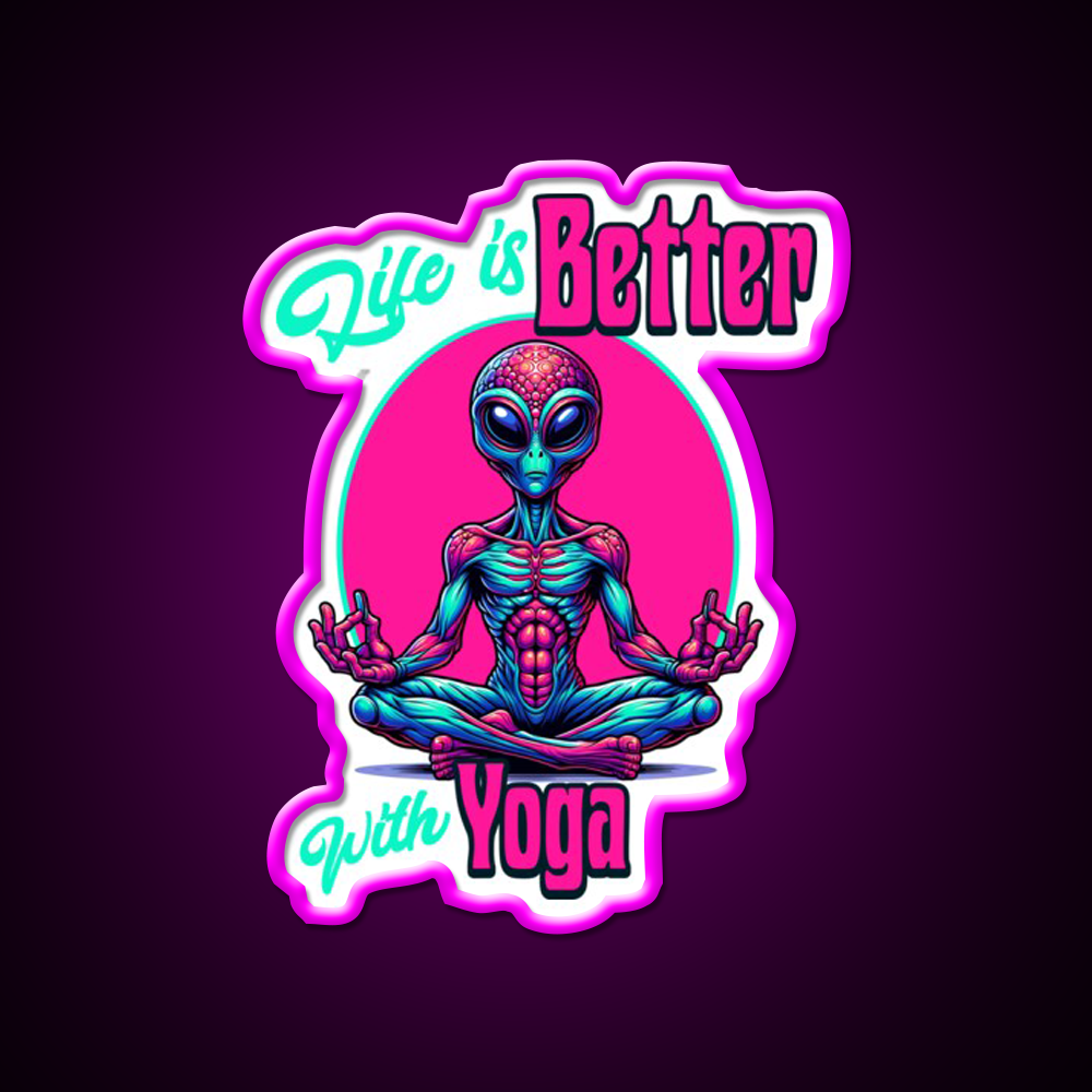 Life Is Better With Yoga Led Neon Sign For Wellness Space Rgb Color