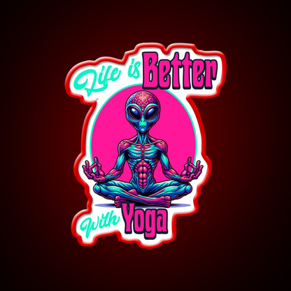 Life Is Better With Yoga Led Neon Sign For Wellness Space Rgb Color