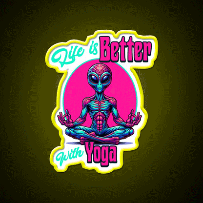Life Is Better With Yoga Led Neon Sign For Wellness Space Rgb Color