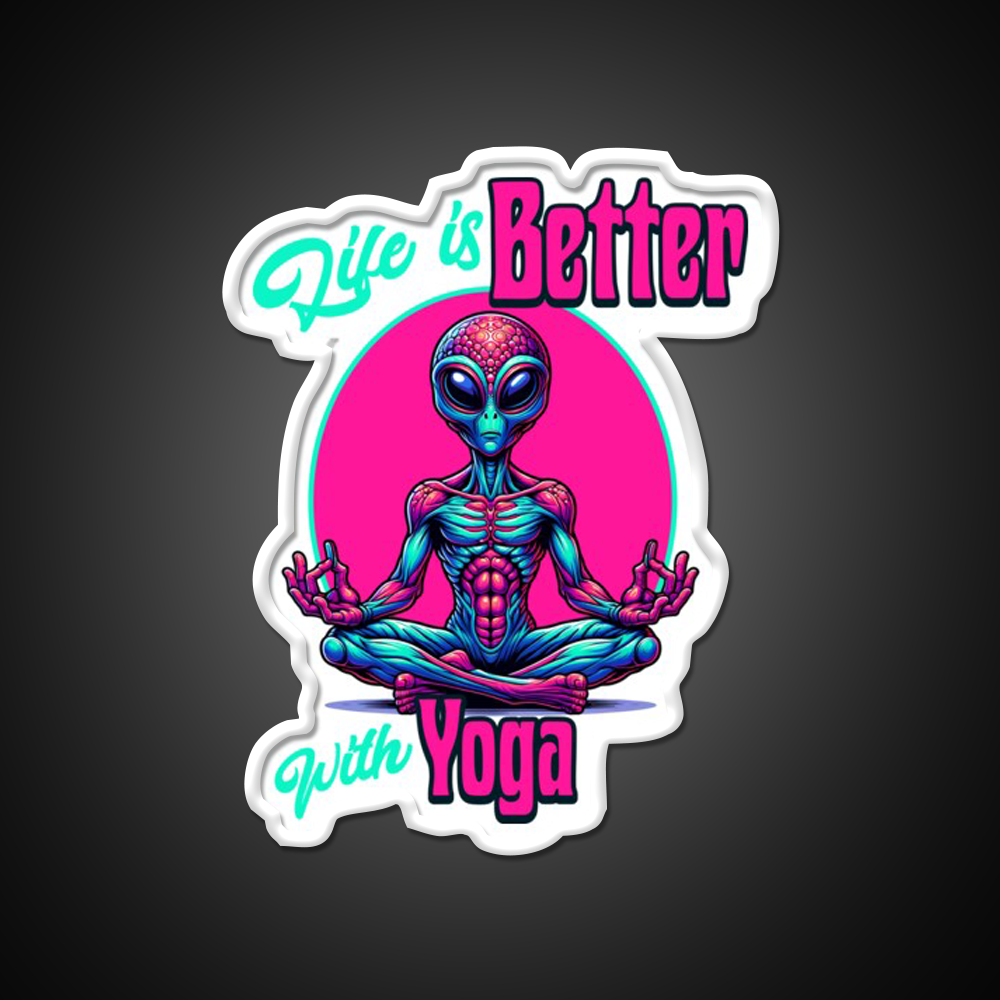 Life Is Better With Yoga Led Neon Sign For Wellness Space Rgb Color