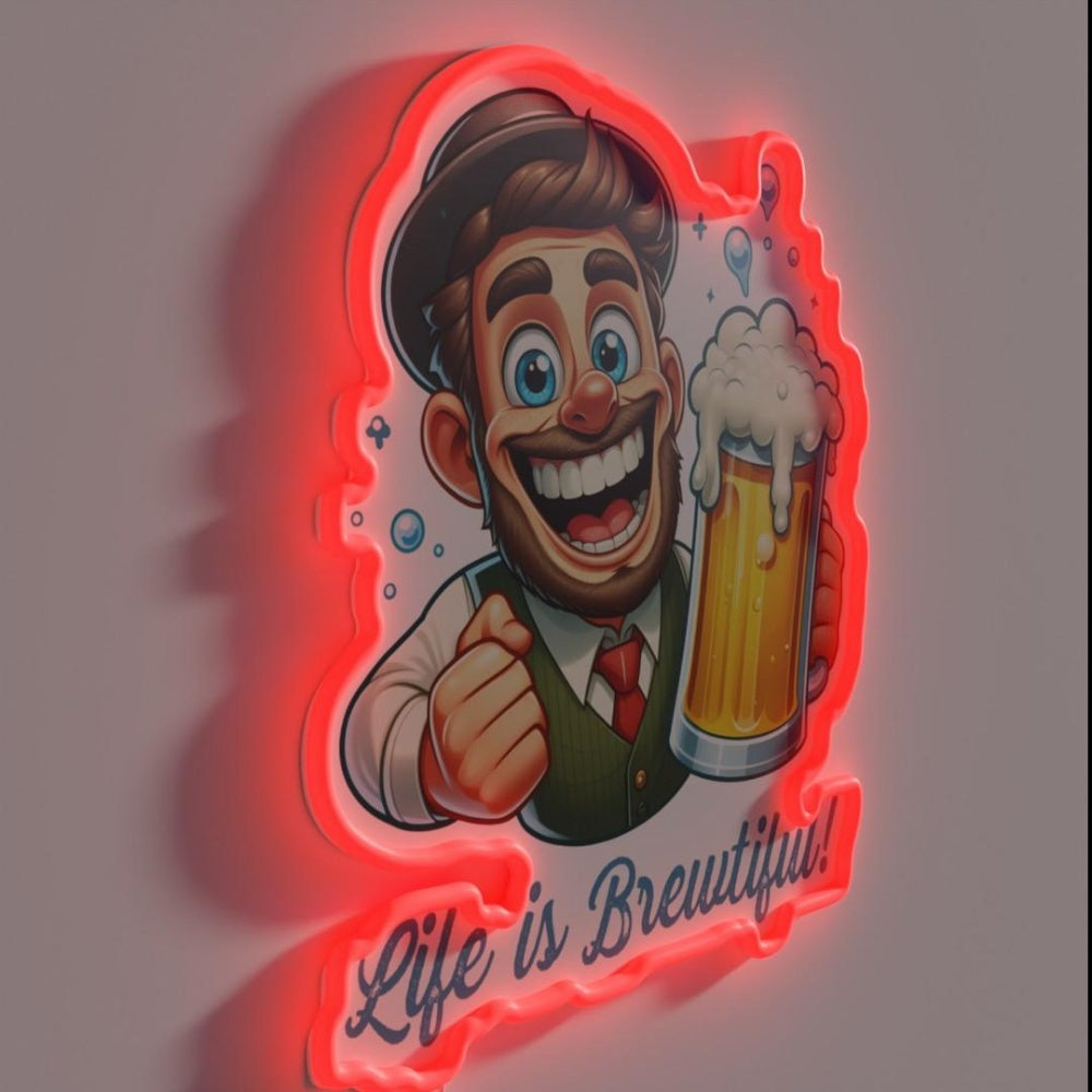 Life Is Brewtiful Rgb Led Neon Sign - LED neon sign close-up detail