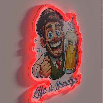 Life Is Brewtiful Rgb Led Neon Sign - LED neon sign close-up detail
