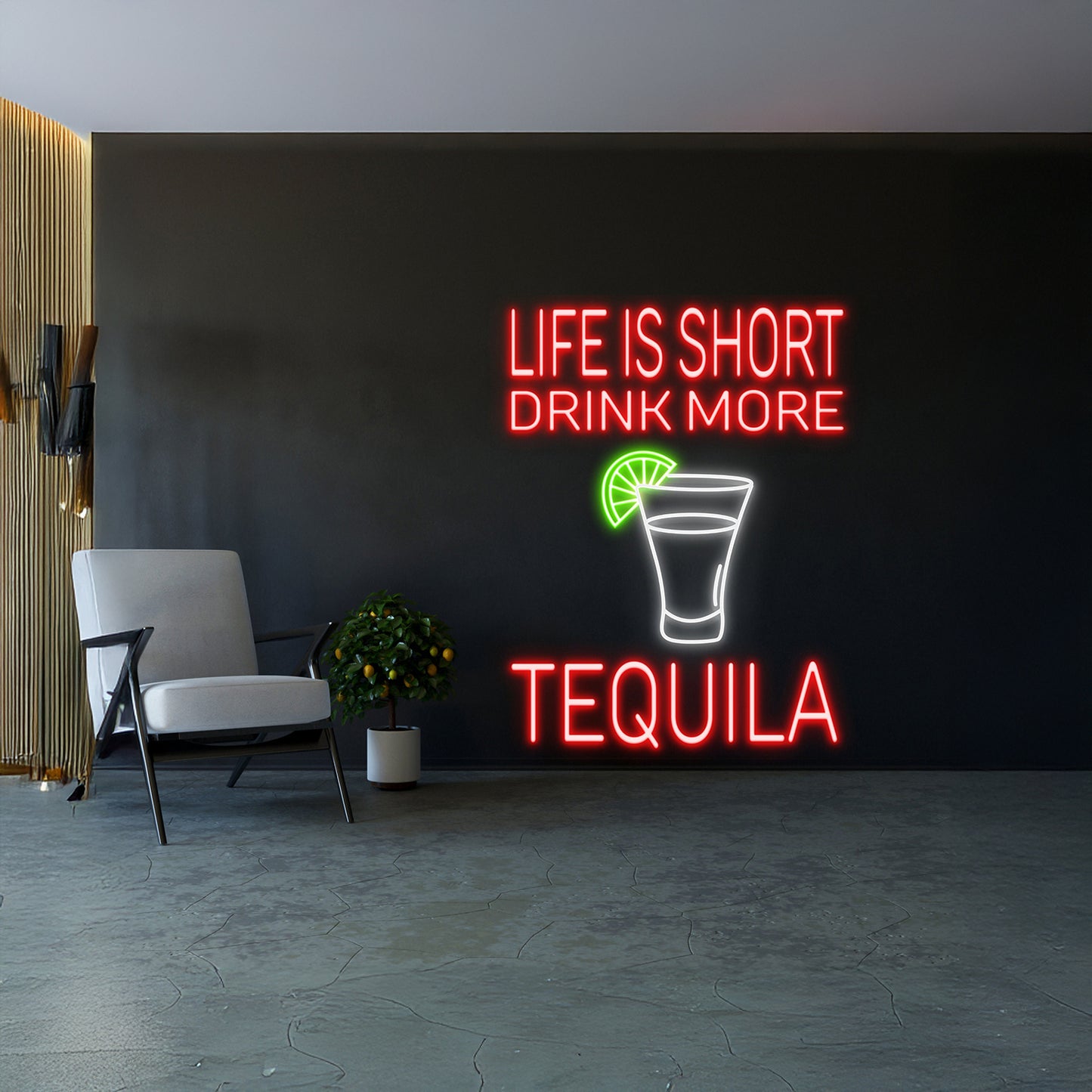 Life Is Short Drink More Tequila Neon Sign