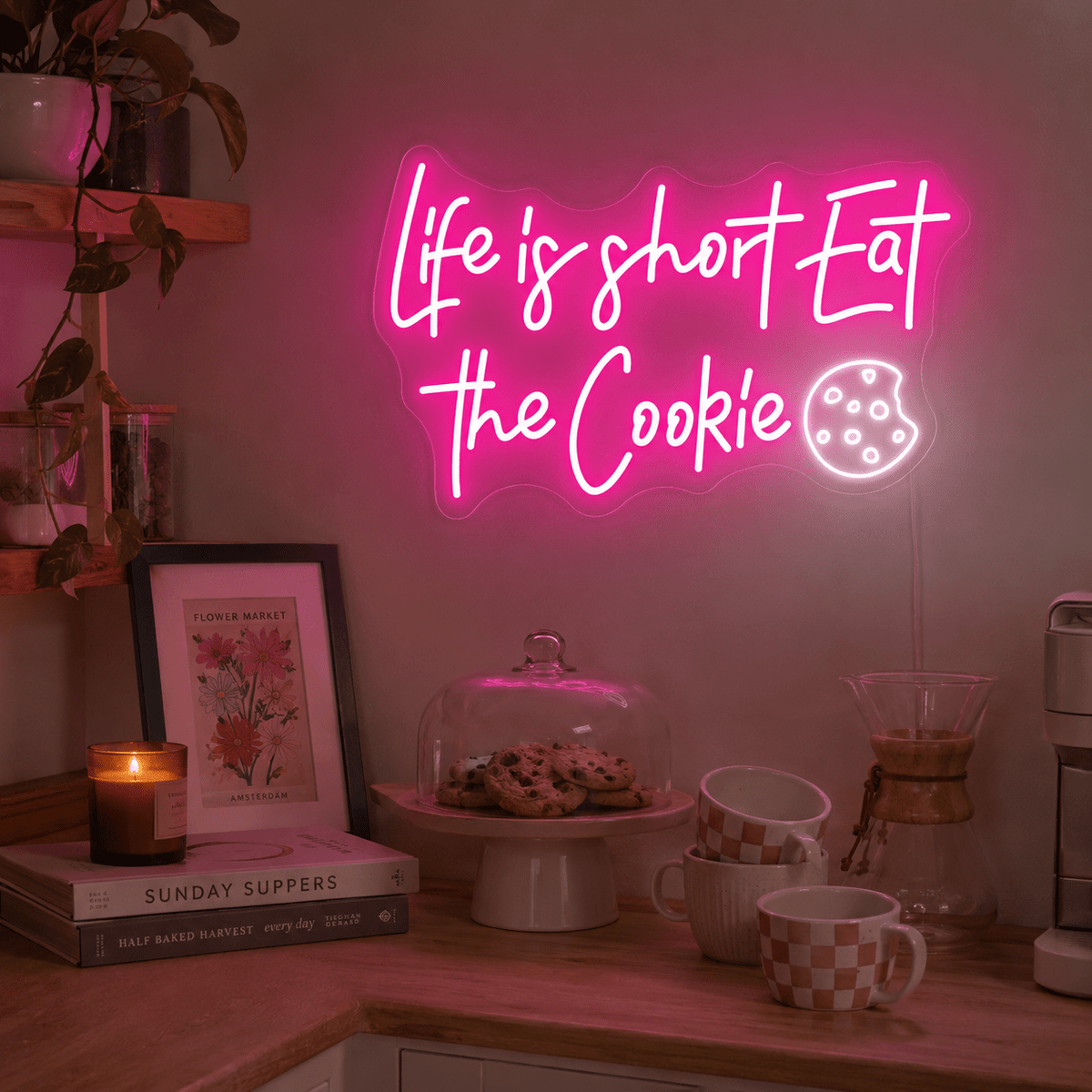 Life Is Short Eat The Cookie LED Neon Sign - Shineneon