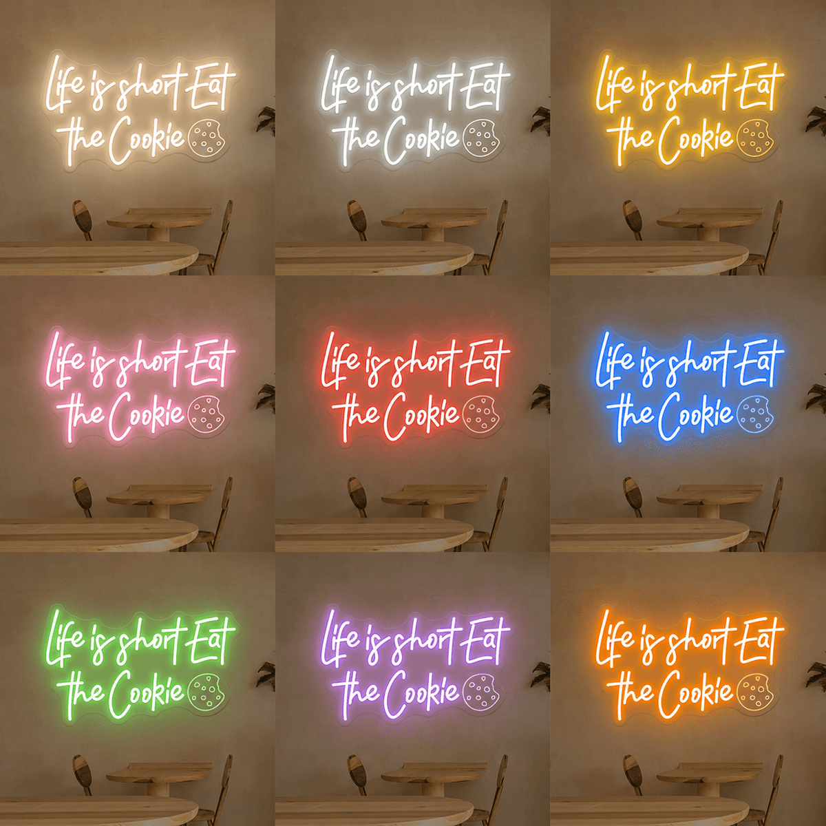Life Is Short Eat The Cookie LED Neon Sign Home Wall Art - Shineneon