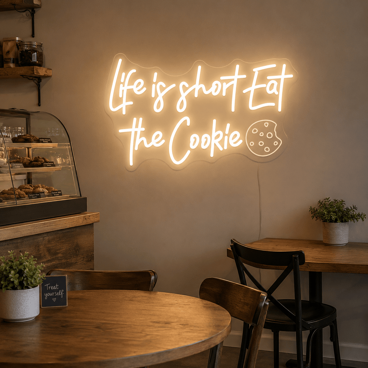Life Is Short Eat The Cookie LED Neon Sign Home Wall Art - Shineneon