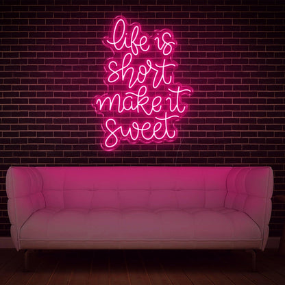 Life Is Short Pink Led Neon Sign For Indoor Wall Art | Shineneon