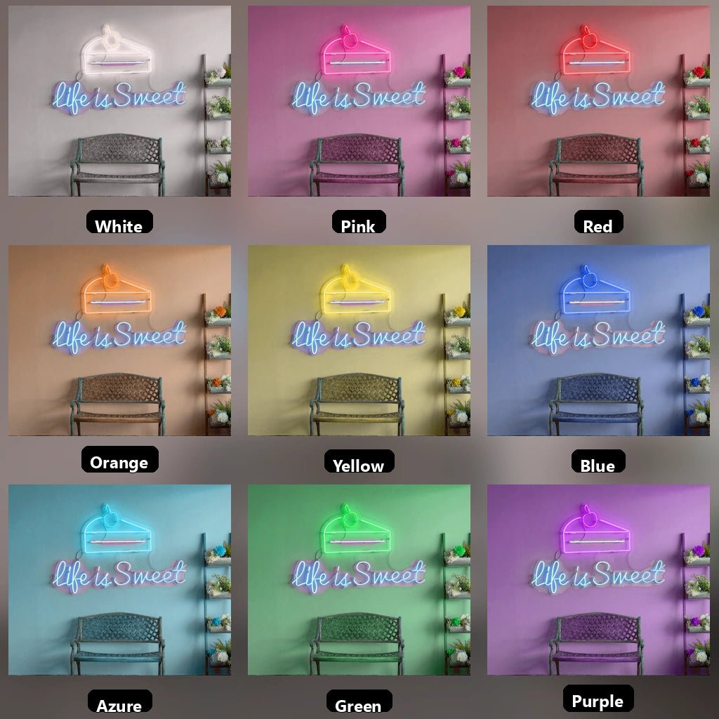 Life Is Sweet And A Bench LED Neon Sign - Shineneon