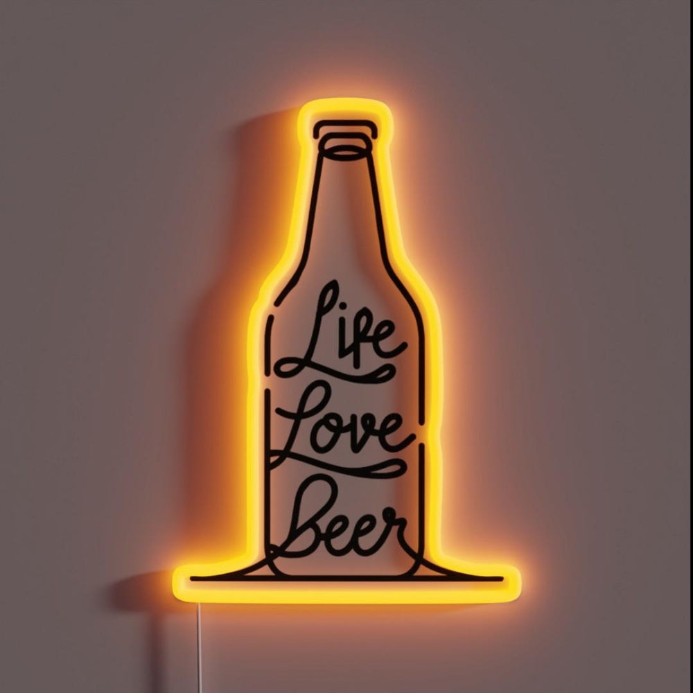 Life Love Beer Funny Snowboarding Good Life Essential Rgb Led Neon Sign - Custom LED neon sign front view